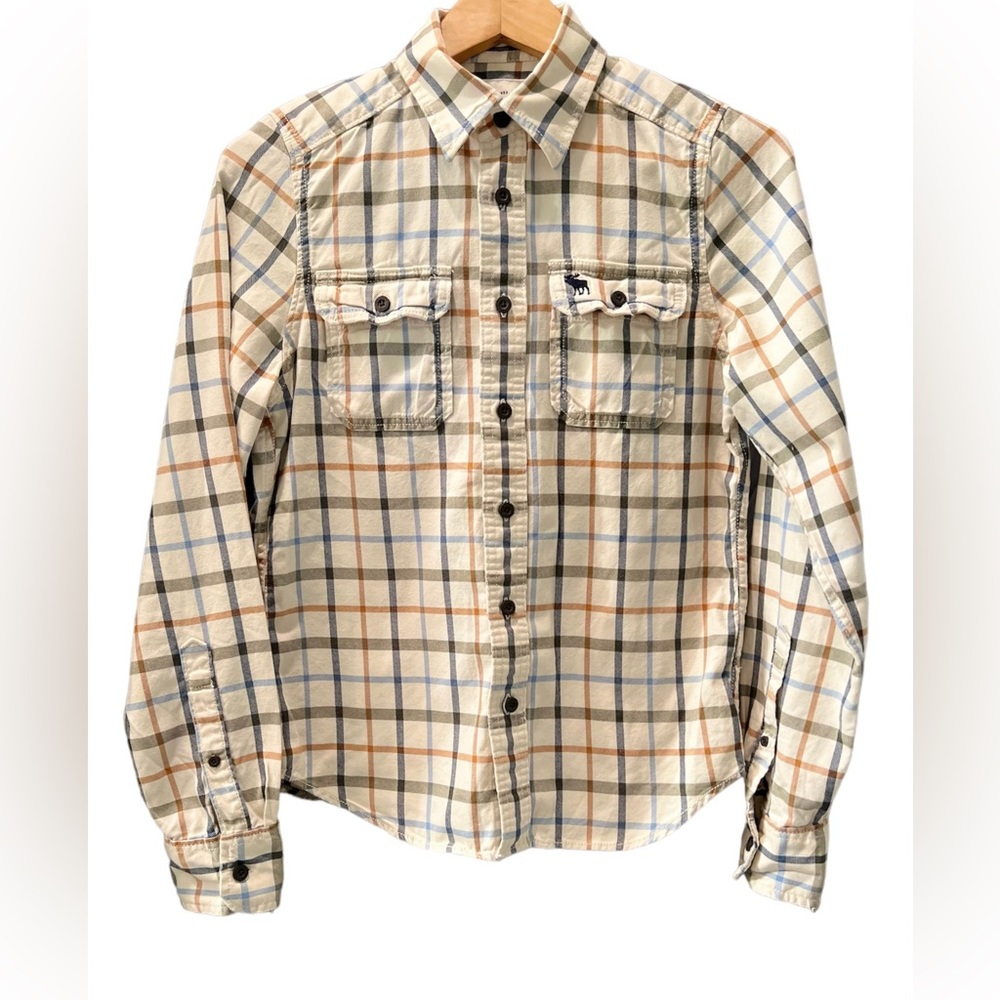 Classic Boys Abercrombie Plaid Flannel Button Down Shirt Size X-Large